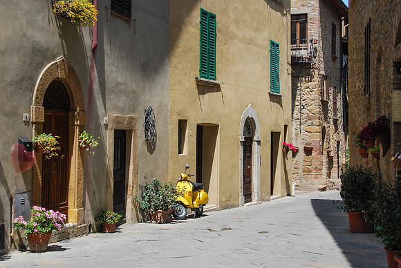 Yellow Vespa