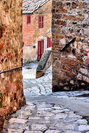 Winding Cobblestone Lane