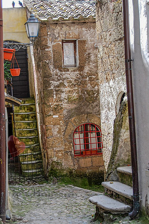 Two Birds and Two Old Stairways
