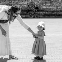 Mother and Daughter BW
