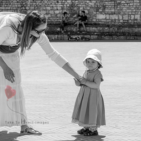 Mother and Daughter BW